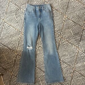 Express Distressed High Rise Flare Jeans Sz Small 0 / 2 / 4